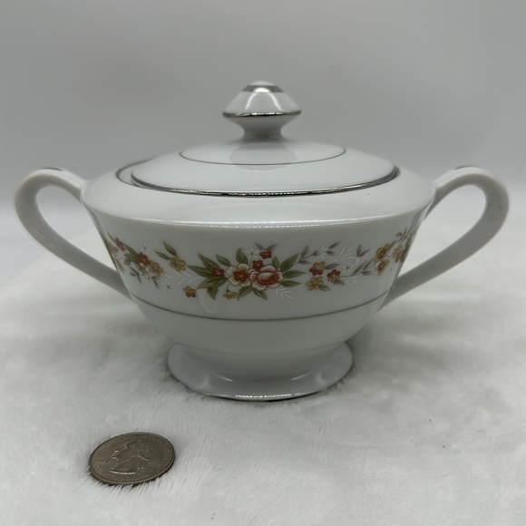 Vintage M Fine China of Japan Arbor Sugar Bowl With Lid #5566 - Picture 3 of 8